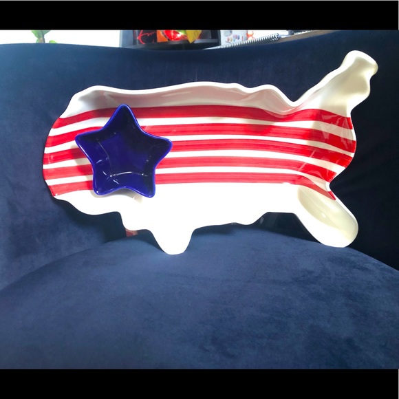 Arlington Designs Other - NWOT ceramic Star & Stripes USA serving platter